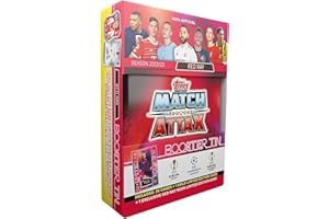 Topps Match Attax 22/23 Tarjetas de fútbol Liga de Campeones de la UEFA, lata adicional, Red Ray (38 tarjetas con 2 ediciones limitadas de oro)