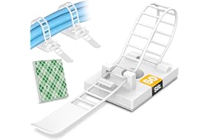 Flexowire 50 Stk. Kabelclips Kabelklemmen - selbstklebend als Kabelführung Kabelmanagement - Kabelhalter Kabelklemme Kabelclip Kabelbefestigung Kabelhalterungen Schreibtisch Organizer (Weiß)