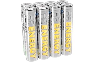HEITECH PROMOTION GMBH HEITECH AA Akku Mignon 950 mAh 1.2V NiMH TÜV geprüft 8 Stück - Wiederaufladbare Batterien mit geringer Selbstentladung - Akkus für Geräte mit hohem Stromverbrauch
