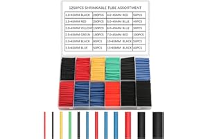 NEWOUTSET 1250 Piezas Tubo Termorretráctil éctrico de Aislamiento, Tubos Termorretráctiles Aislantes con Relación 2:1, Funda Termoretractil para Cables Eléctrico para Herramientas Manuales de Taller