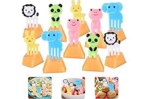 ZHIBEISAI 10 tenedores de fruta para niños, reutilizables, decoración de frutas, tenedores decorativos, minianimales