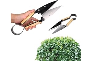 FISHTEC Schere Topiary Tradition - Mit Etui - 33 cm - Gartenschere aus Edelstahl und Holzgriff - Gartenschere Design - Ideal zum Trimmen Ihrer Blumen, Buchs, Bonsai, Hecken, Gras