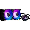 MSI MAG CORELIQUID 240R V2 AIO CPU Liquid Cooler - Rotatable ARGB Blockhead, Integrated Radiator Pump, Split-Flow Water Cooling, Evaporation-Proof Tubing, Easy to Install - AMD & Intel Compatible