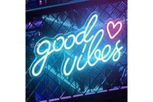 LNOPEVER Blue Good Vibes NeóN Led, NeóN De Letras Usb Ideal Para Dormitorios, Habitaciones Infantiles, DecoracióN De Paredes, Bares, Bodas Y Fiestas