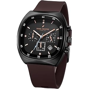 Daniel Hechter Paris Bercy Collection Modern Multi Functional Watch for Men with Square Dial and Silicon Band-DHM1001