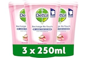 Dettol - No Touch recharge Eau de Rose & Beurre de Karité Flacon de 250 ml - 3x250ml