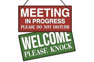 Putuo Decor Meeting in Progress Türschild, "Do Not Disturb" Schild für Therapiebüro, Geschäft, Beratung, Klinik, 25,4 x 12,7 cm, PVC-Aufhänger