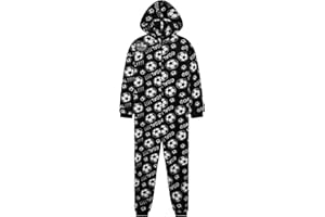 Get Trend Grenouillère Polaire Garçon et Ado, Pyjama Chaud à Capuche, Tenue Cocooning Football ou Gaming, Idée Cadeau