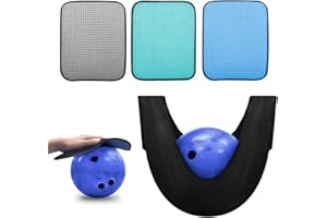 ACTIMED 3PCS Bowling Towel Set With 1PCS Bowling Cleaner Bag, Microfiber Bowling Shammy Pad With EZ-Grip Dots, Bowling Ball Shammy Bowling Cleaner Towel for Clean/Storage Bowling, Ideal Bowling Accessories.