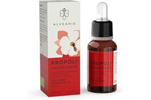 ALVEARIO Propoli tintura madre - Integratore Alimentare a base di propoli Biologica, estratto integrale, sollievo per mal di gola forte, tosse grassa, secca e raffreddore - 20ml