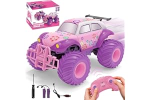 FORMIZON Rose Voiture Télécommandée Fille, 1:18 RC Télécommandé, Remote Control Car Tout-Terrain, Off-Road Coccinelle Voiture, Convient pour 3-12 Enfant, Cadeaux Jouets Idéales (Coccinelle)