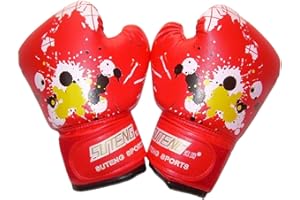 Anwangda 1pair Kids Boxing Gloves, for Children 2-11 Youth Boys Girls Toddler PU Cartoon Sparring Training Boxing Gloves for Kickboxing, Punch Bag, Focus Pads(Red)