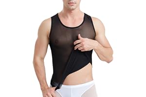 Herr Mesh Sheer Ärmlös Tank Top Idrottskläder Undertröja Semi Se Thru Muskel T-skjorta Gym Träning Toppar