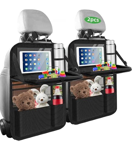 Table Voiture Siège Arrière NEWFUN - Avec Porte-boissons, Support Téléphone, Réglable - 3