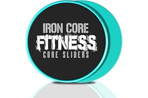 Iron Core Fitness 2 discos deslizantes de doble cara Core Sliders Ultimate Core Trainer - Equipo de entrenamiento abdominal para gimnasio en casa, uso en todas las superficies.