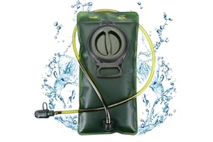 CUEMOON Sacca Idrica, 2L Sacca idratazione Portatile, con Tubo per Bere per Ciclismo Arrampicata Corsa Escursionismo All'aperto,Blu, Nero, Verde