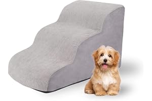 VEHIPA Escalier pour Chien 3 Marches, Canapé pour Chien Lavable pour Petits Chiens et Chats, Rampe pour Chiens Canapé Escaliers pour Animaux Domestiques en Éponge pour Petits Chiens Teddy Chiot Chat