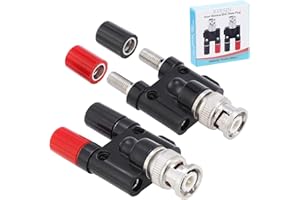 KEESIN BNC Stecker auf Dual 4 mm Bananen Buchse Binding Post, BNC-Buchse auf Zwei Dual-Bananenstecker, Audio Adapter Stecker 2 Stücke
