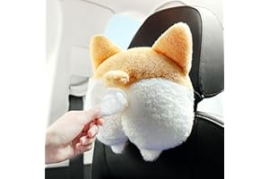 QSLKI Cartoon Scatola Fazzoletti Auto, Scatola per Fazzoletti per Fazzoletti per Auto Carini Forniture Interne, per Auto, Scatole di Fazzoletti per Seggiolino Auto e Parasole (dog)…