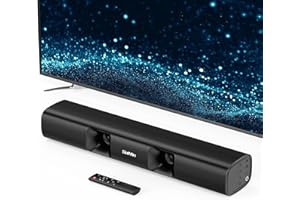 Saiyin Sound Bar - 50W Powerful TV Sound Bar with Crystal Clear Dialogue & Enhanced Bass | Compact Soundbar for TV with Bluetooth 5.3, Optical & AUX, perfect for Smart TVs, PC, Projector