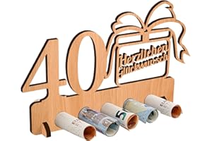 MAJOME 40. Geburtstag Geldgeschenk Holz, Geldgeschenke Verpackung, Kreatives Geldgeschenke zum Jubiläum, Geschenke zum 40 Geburtstag Frauen, männer Geschenk Freunde Familie