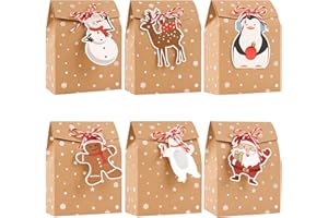 BETESSIN Cajas Kraft de Navidad 24pcs Bolsas Regalo Papel Navidad Calendario de Adviento con Etiquetas Cuerdas Pinzas Madera Cajas para Dulces Galletas Bombones Regalo de Fiesta Navidad