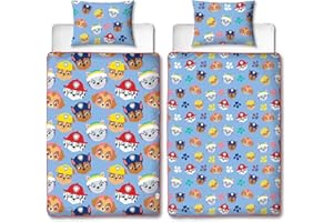 CHARACTER WORLD Paw Patrol - Juego de Cama Individual Oficial sin Funda, edredón Reversible sin Funda, Almohada y Funda de Almohada | Edredón Lavable Viajes y Fiestas de Pijamas | Individual 4,5 TOG