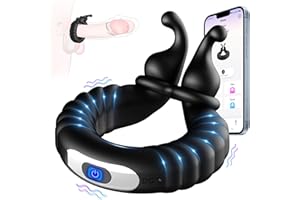 GLANVOO Anillo Vibradorador Pene Clítoris Juguetes Sexuales, Anillo Vibrador Pene Masculino Ereccion Vibradores para Hombres con 10 Modos, Cock Ring Juguetes Eróticos para Pareja Sexuales Sex Toýs Male