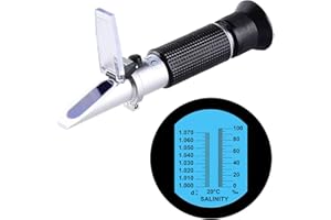 HXTDBY Salinity Refractometer for Aquarium Salinity Tester Refractometer with ATC and Dual Scales 0~100‰& 1.000-1.070 Specific Gravity Saltwater Refractometer for Seawater Marine Fishkeeping