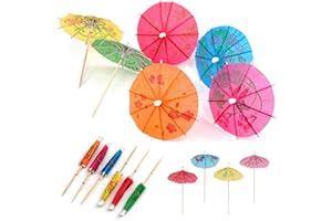 GUAGUA 25PCS Cocktail Umbrellas for Drinks - Colourful Paper Drinks Umbrellas