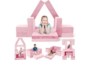 Gilire 2025 Neuestes Spielsofa | Spielsofa für Kinder | Kindersofa aus 7 Schaumstoff Bausteine, Flexibel Kombinierbare Kinder Couch Modulares Spielsofa zum Spielen, Kreativsein, Schlafen