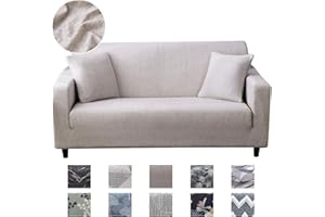 JOYDREAM Stretch Armchair Slipcovers, 1 Seater Sofa Cover, Easy-fit Sofa Slipcovers, Furniture Protector for Armchair, Soft Fabric Settee Covers with 1 Free Cushion Cover (Small, Pattern QMH)