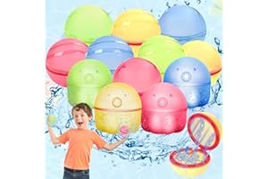 DTXYBC Palloncini da Acqua Riutilizzabili, 12 Pezzi Gavettoni Riutilizzabili, Bombe d'acqua Magnetiche Ricaricabili, Palloncini d'Acqua Riempimento Rapido, per Spiaggia Giardino Bambini e Adulti