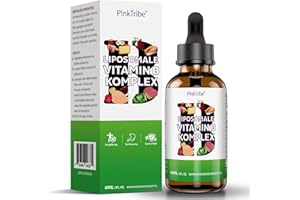 ‎P!NKTRIBE Liposomale Vitamin B Komplex Flüssiges - Hochdosiert Tropfen mit Allen 8 B-Vitaminen, Aktive Vitamin B Formen, Vegan, Keine Zusatzstoffe, 60ml (1er Pack)