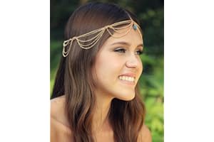 J.Fée Yean Haar Zubehör Boho Kopf Kette mit Anhänger für Frauen und Mädchen