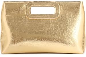 EVEOUT Clutch for Women Faux Leather Evening Handbag with Shoulder Chian for Dinner Party Stylish Wedding Shoulder Bag