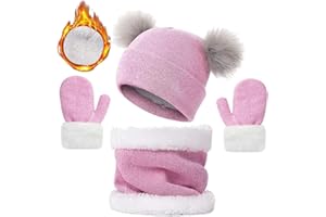 JFAN Gorra y Bufanda para Niña Invierno Set Sombrero para Bebes Conjuntos de Accesorios para Niño de 2-7 años
