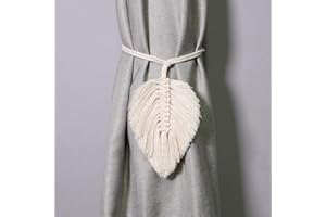 Daover 2pcs Bohemian Curtain Tiebacks, Handwoven Leaf Curtain Strings, Decorative Curtain Clips for Indoor Use, Bohemian Home Decor Suitable for Indoor Outdoor Office