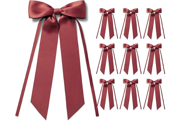 MORSUNBELA 10 Stycken Presentbågar Rosetter Bröllopsdekoration Presentrosett för Födelsedag Julkrans Nattvard,Bourgogne
