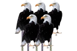 Skystuff Vogelabwehr Eule Vogelschreck Vogelschreckb, Taubenabwehr Vogelband zur Abschreckung für Draußen Hängend, Vogelscheuche Reflektorband Falke Hängende reflektierendes mit Glöckchen, 5 Stück