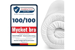 Dailydream bäddmadrass 180x200x6 cm | Komfortskum med 7 zoner | 7-Zones Edition, model M/L | Ergonomisk för obekväma madrasser, boxspring-sängar och gästsängar