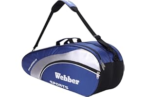 QCHOMEE Sac de Raquette Badminton Tennis 6 Sacs de Tennis Portable Sac de Transport à Bandoulière Sport Sac à Dos Raquette Tennis Sacoche de Rangement pour Raquette Badminton avec Stockage de Chaussures