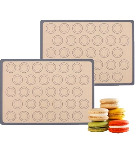2 Pezzi Tappetini Forati per Forno Silicone, Tappetino da Forno Riutilizzabile in Silicone Macaron in Grigio per Tappetino Siliconeper, Macarons, Pizza, Barbecue