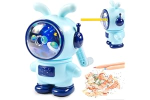 FORHOME Taille-crayon manuel crayon pour enfants, manivelle 3 positions, adaptable école, bureau, maison, cadeau scolaire garçons-filles, lapins