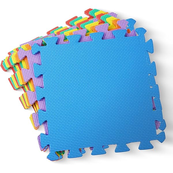 Foam Floor Tiles 9-Piece EVA Foam Play Mat Tiles - Interlocking Kids ...