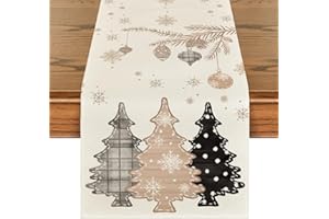 Artoid Mode Różowe drzewka, dekoracja bożonarodzeniowa, bieżnik na stół, zimowy świąteczny stół do kuchni, dekoracja wewnątrz i na urlop, imprezę, 40 x 180 cm