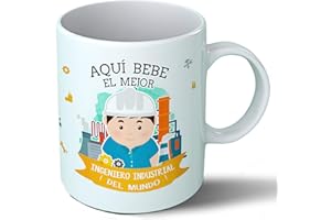 Planetacase - Taza Ingeniero Industrial - Regalo Original - Cerámica 330 mL - Taza Desayuno Apta para Microondas y Lavavajillas - Ingenieros - Resistente a Lavados