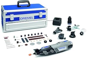 Dremel 8220 Outil Rotatif Multifonction Sans-fil 12V avec 5 Adaptations 65 Accessoires, Vitesse Variable 5000-35000tr/min pour Découper, Poncer, Percer, Nettoyer, Meuler, Sculpter