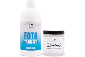 LM-Kreativ Kit Gel Medium Photo Transfer per Principianti (500 ml e 250 ml) Photo Transfer - Trasferimento Foto su Legno e Altro. - Stampe su Carta Transfer per Foto - Made in Germany