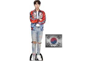 BUNDLEZ-4-FANZ Jungkook Bangtan Boys Lebensgrosse und klein Pappfiguren / Stehplatzinhaber / Aufsteller Fan Pack, 178cm x 94cm Enthält 8X10 (25X20Cm) starfoto